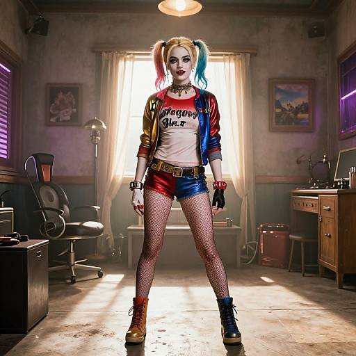 Harley Quinn Full-Body Room Shot
