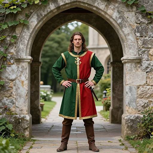 Photorealistic Medieval Knight Under Archway