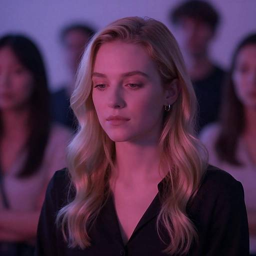 Somber Portrait with Vibrant Lighting