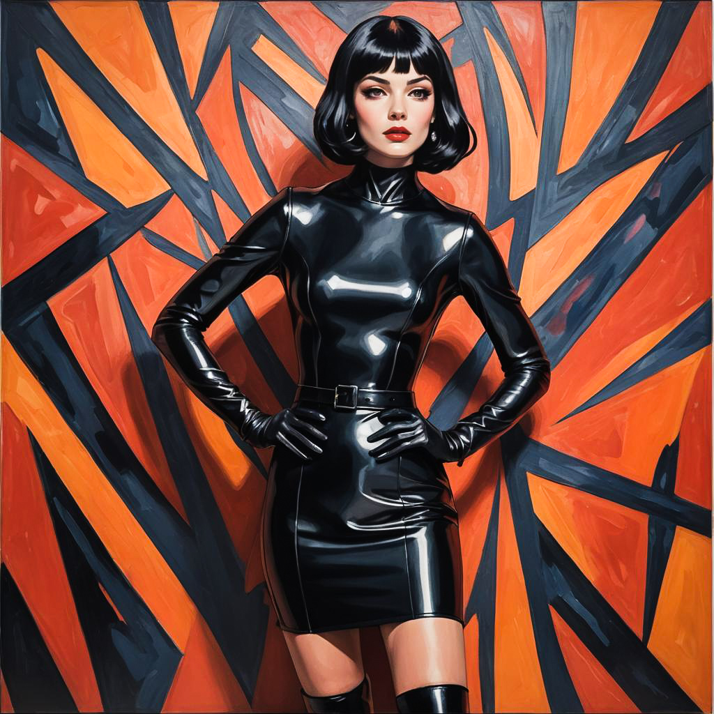 Expressionist Performer in Leather and Latex