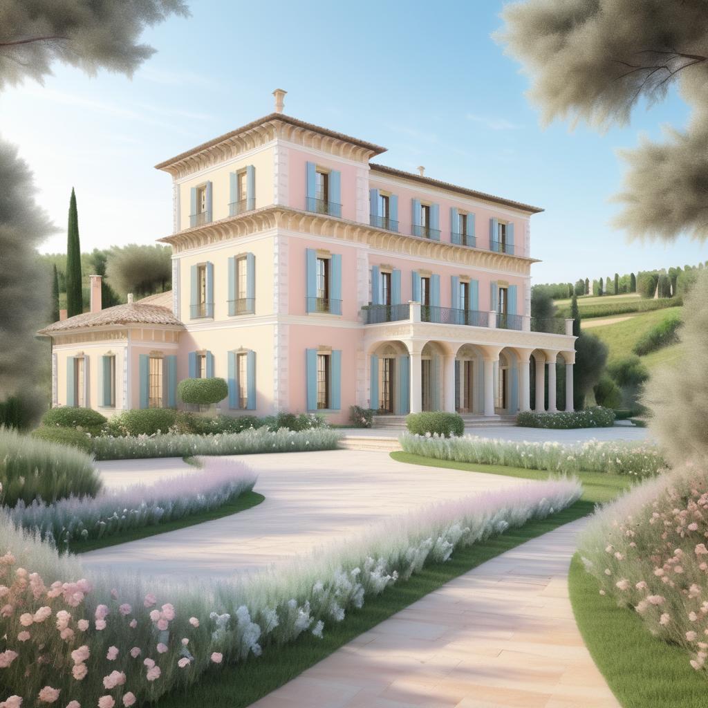 Idyllic Renaissance Villa in Soft Pastels