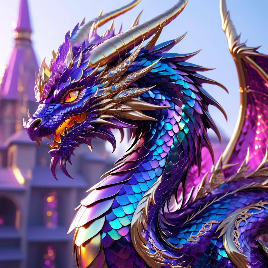 Iridescent Dragon Concept Art Masterpiece