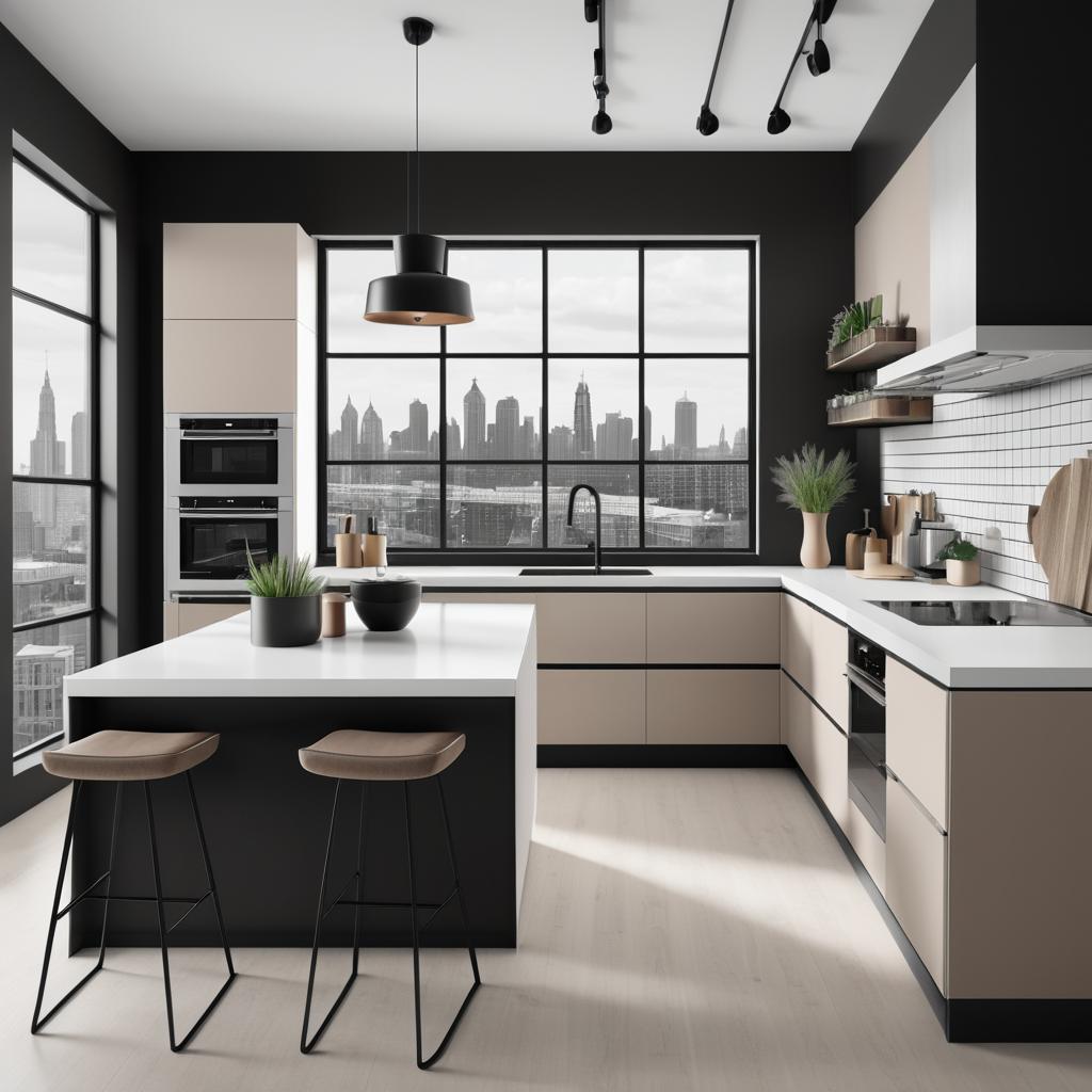 Stylish Monochrome Modern Kitchen Design