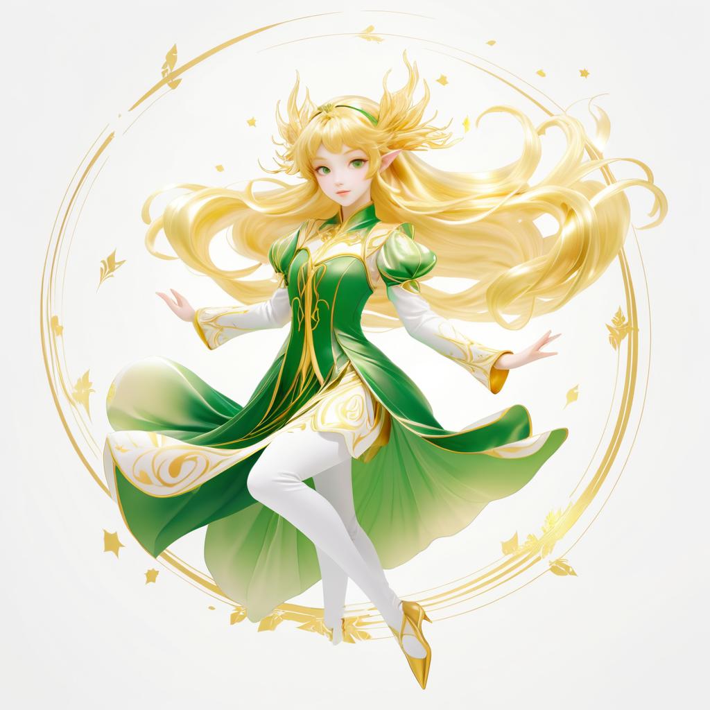 Charming Elf with Ethereal Golden Hair