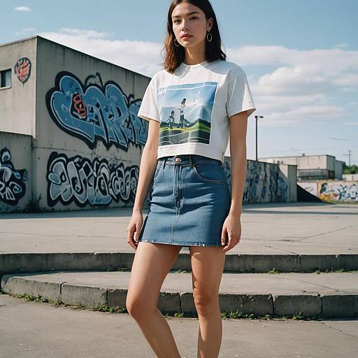 Y2K Fashion in a Grungy Skate Park