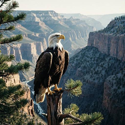 Bald eagle perched in canyon Bald eagle perched in canyon