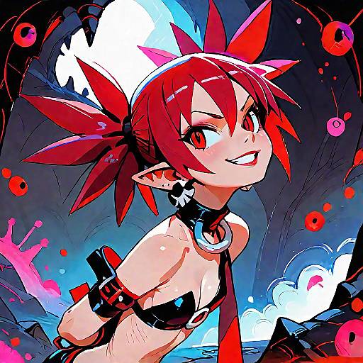 Evil Girl in Cave: Disgaea Inspired