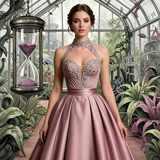 Elegant Hourglass Woman in Wonderland