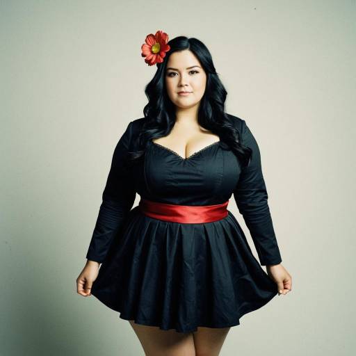 Realistic Plus Size Female Costume Portrait