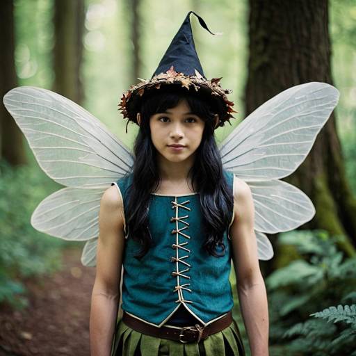 Boy in Woodland Fairy Costume with Wings