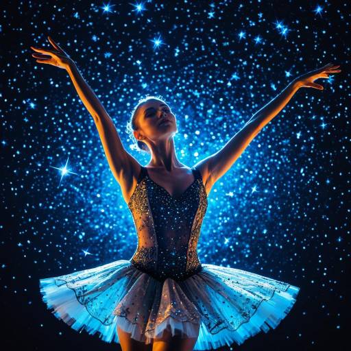 Glowing Frosted Glass Ballerina in Space Glowing Frosted Glass Ballerina in Space