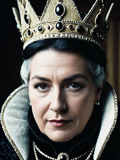 Close-up Portrait of Woman in Royal Queen Costume