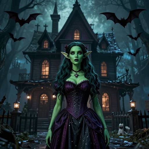 Green-Skinned Elvira by Haunted House