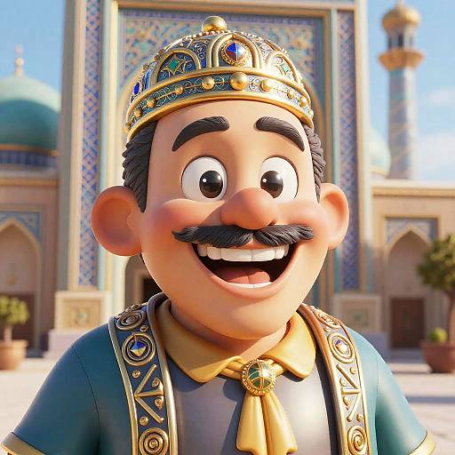 3D Render of a Happy Mob Boss Character