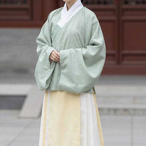 Realistic Hanfu Style Outdoor Portrait