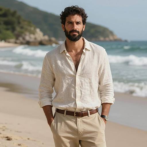 Coastal Portrait of a Relaxed Man