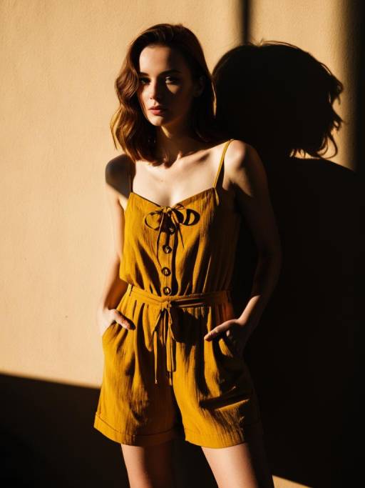 Casual Summer Style: Mustard Yellow Romper