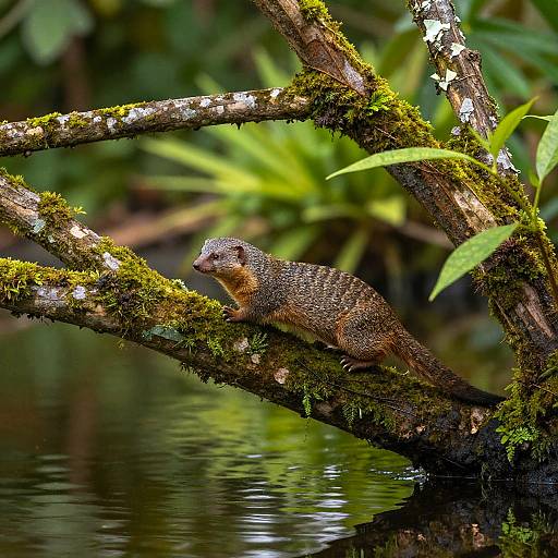 Serene Mongoose in Lush Forest