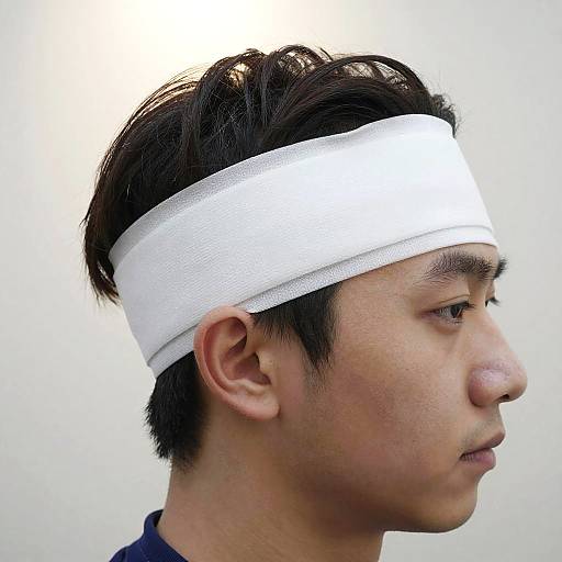Young Man with Head Bandage