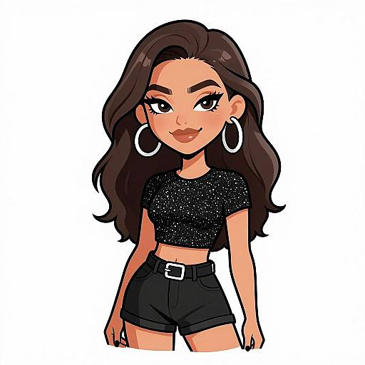 Glam Rock Woman Smiling Stylishly