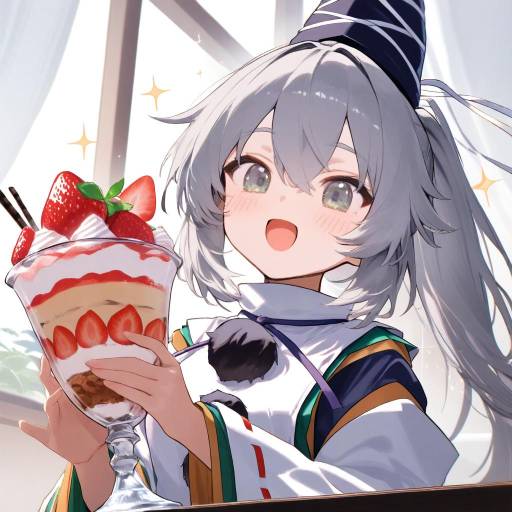 Charming Girl with a Strawberry Parfait