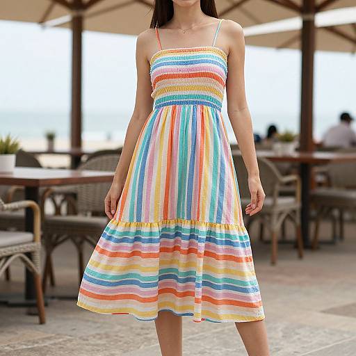 Woman in Multicolored Summer Sundress