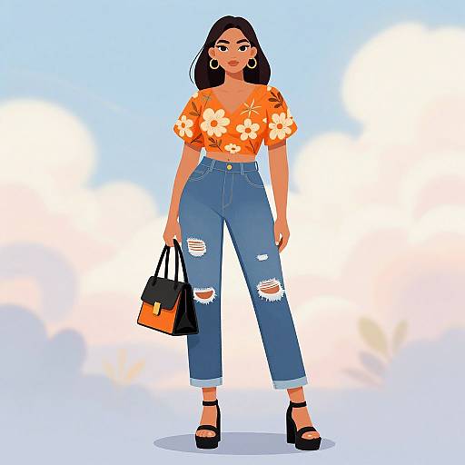 Confident Woman in Vibrant Fashion