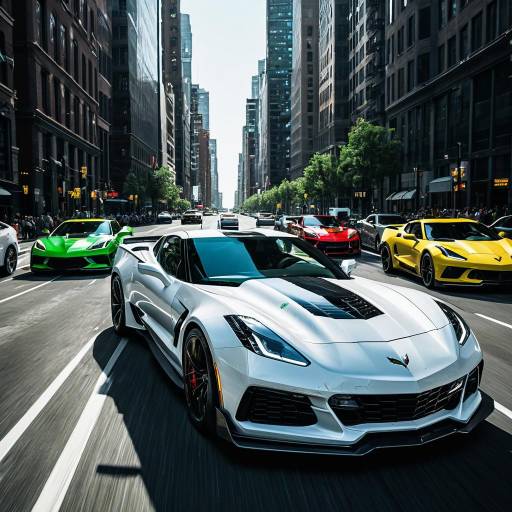 White C7 Corvette ZR1 on City Street