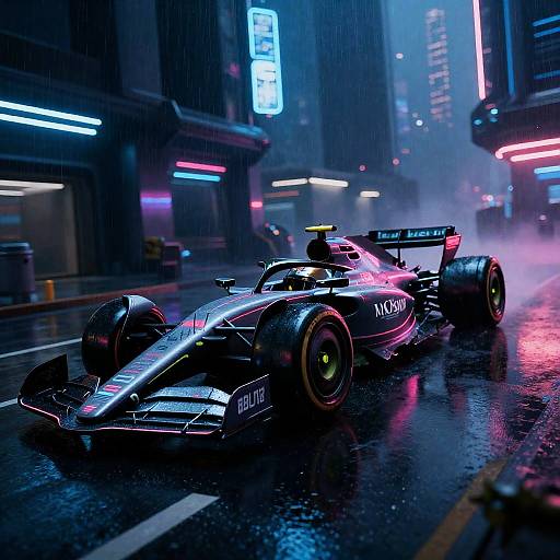 Neon Noir Sci-Fi Formula 1 Photo