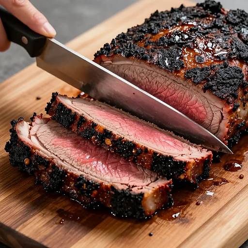Sliced Medium-Rare Beef Brisket
