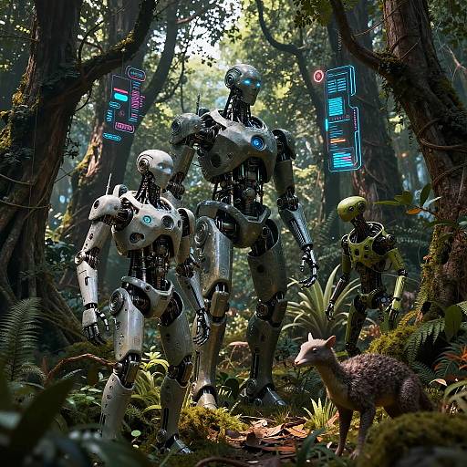 Cybernetic Forest with AI Creatures