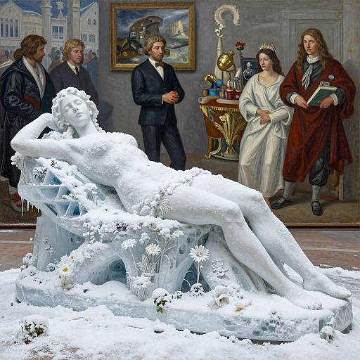 Snow and Ice Floral Woman Sculpture