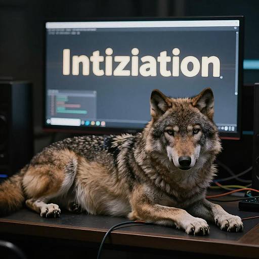 Cinematic Low-Key Grey Wolf Cyberpunk