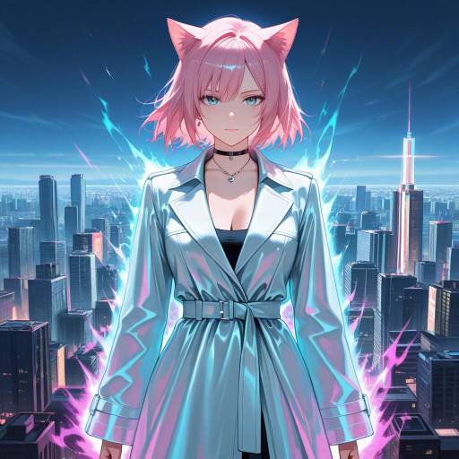 Confident Character in Futuristic Cityscape Confident Character in Futuristic Cityscape
