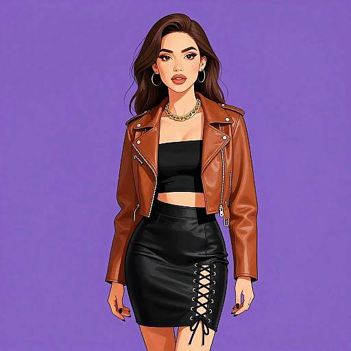 Urban Chic Woman in Leather Outfit