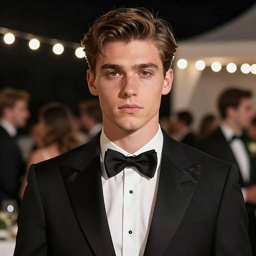 Handsome Young Man in Black Tuxedo