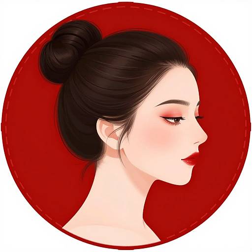 Vibrant Woman's Profile Illustration