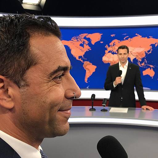 Dynamic News Studio with Vibrant Elements