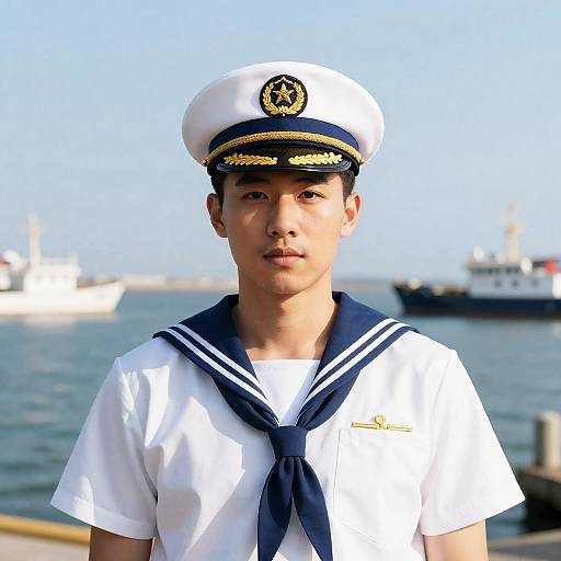Sailor Captain Man at Harbor