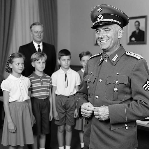 Nazi Officer Smiling with Children