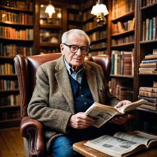 Elderly Man in Vintage Bookstore Portrait Elderly Man in Vintage Bookstore Portrait
