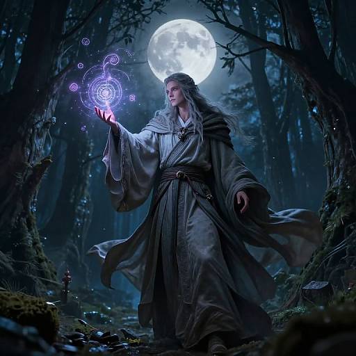Mystical Sorcerer Casting Arcane Spells