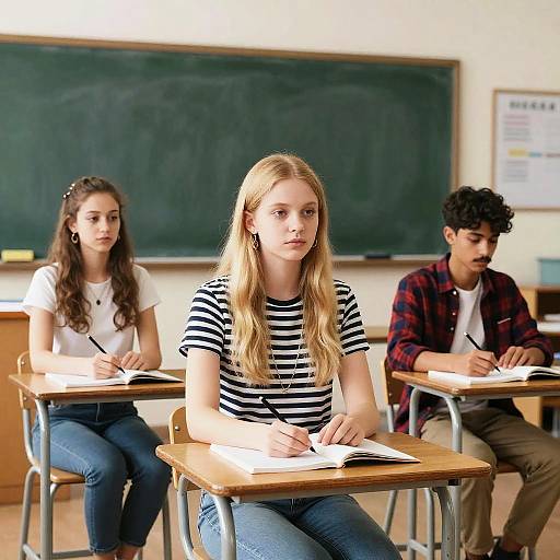 Students Taking Notes in Classroom