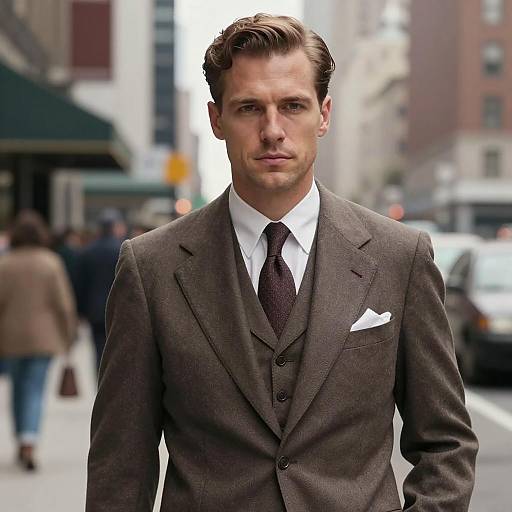 Vintage Urban Elegance: Confident Gentleman Portrait