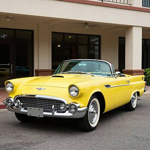 1957 Yellow Ford Thunderbird Convertible