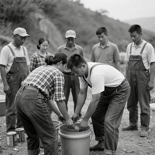 Collaborative Outdoor Work in B&W