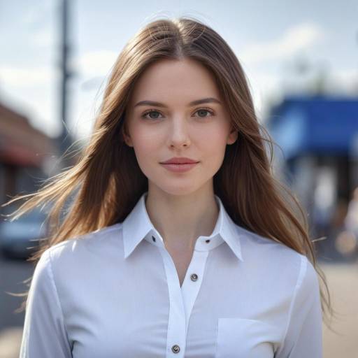 Realistic Portrait of a Girl Outdoors