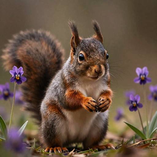 Hyperrealistic Baby Squirrel in Meadow