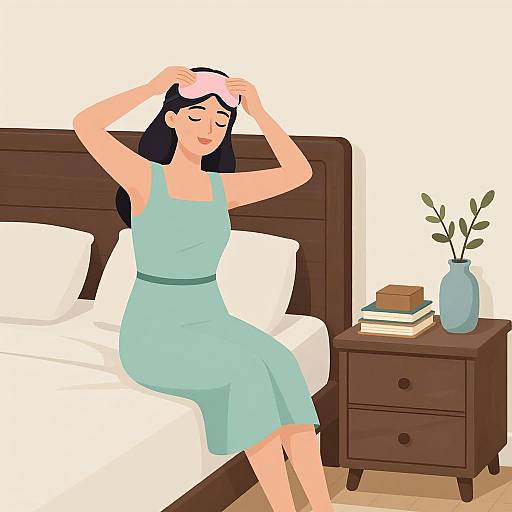 Graceful Woman with Bedside Details