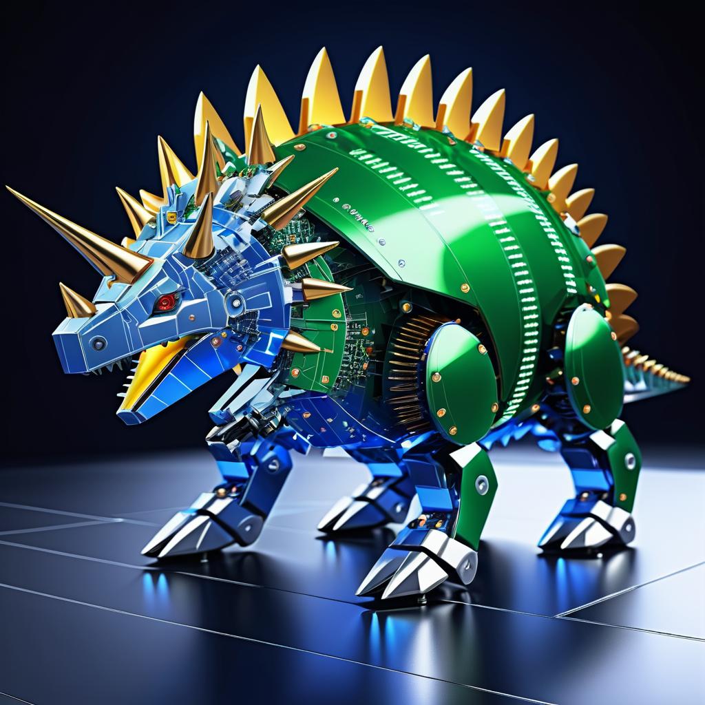 Futuristic Robotic Stegosaurus Design